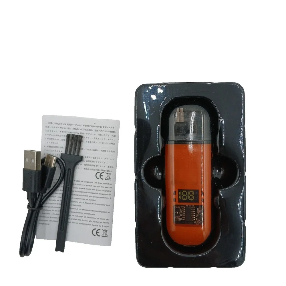 USB Rechargeable Nose Ear Hair Trimmer for Men Portable Clipper Original Orange